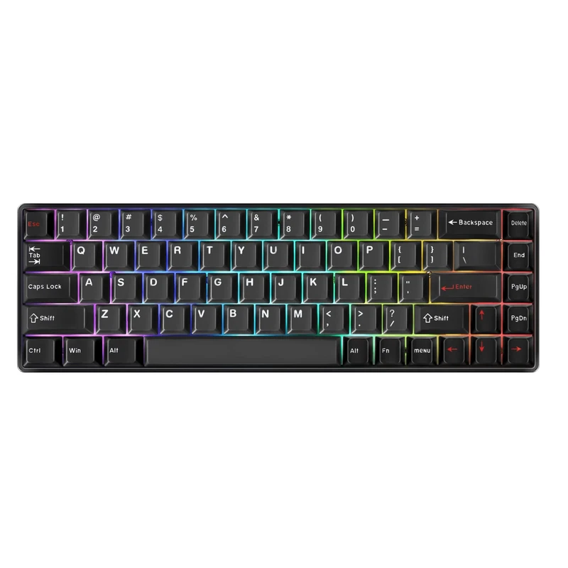 DrunkDeer G65 Esports Gaming Keyboard, Rapid Trigger Keyboard - Hall Effect Switches - Magnetic Switches - Last Win & Release Dual Trigger Mode - Adjustable Actuation, Black Grey Orange