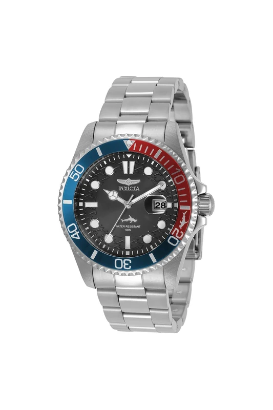 Invicta Pro Diver 44708 Men's Watch - Waterproof - Analogue - Quartz Movement - Stainless Steel with Black dial - 43mm