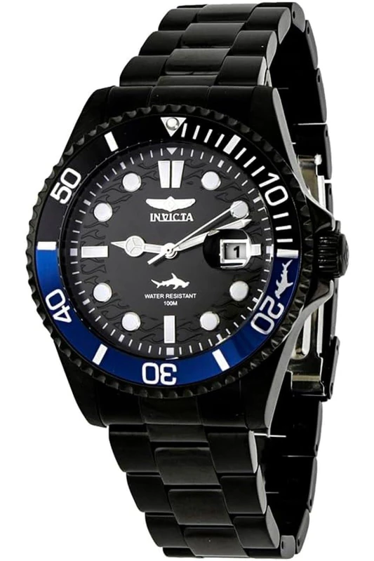 Invicta Pro Diver 44713 Men's Watch - Waterproof - Analogue - Quartz Movement - Stainless Steel with Black dial - 43mm - Image 1