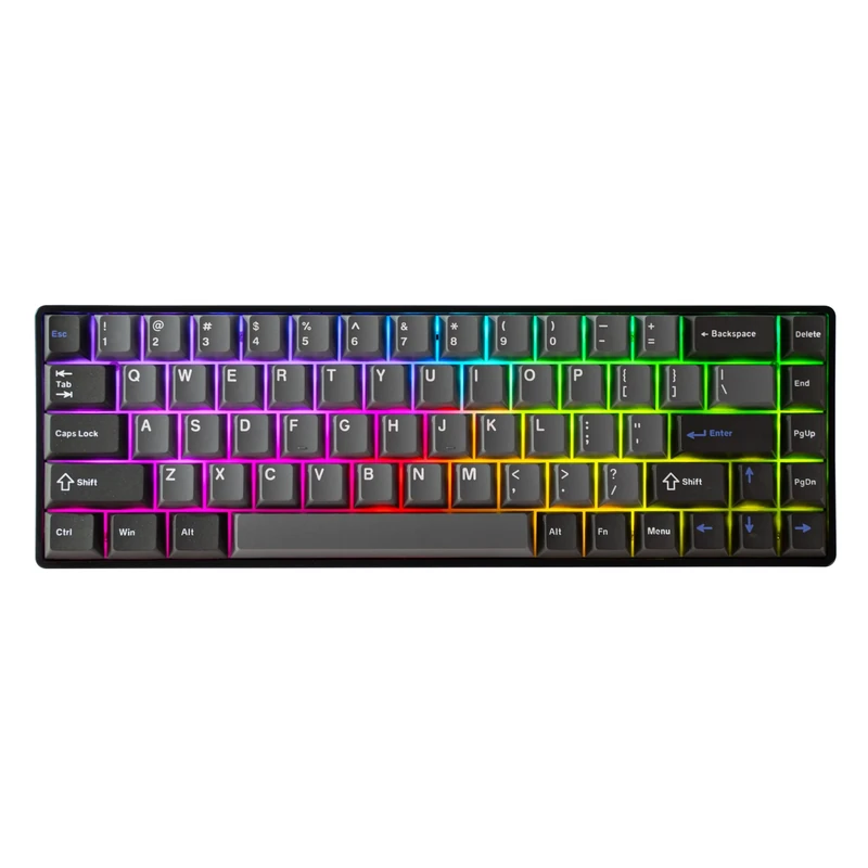 DrunkDeer G65 Esports Gaming Keyboard, Rapid Trigger Keyboard - Hall Effect Switches - Magnetic Switches - Last Win & Release Dual Trigger Mode - Adjustable Actuation, Black Grey Peri