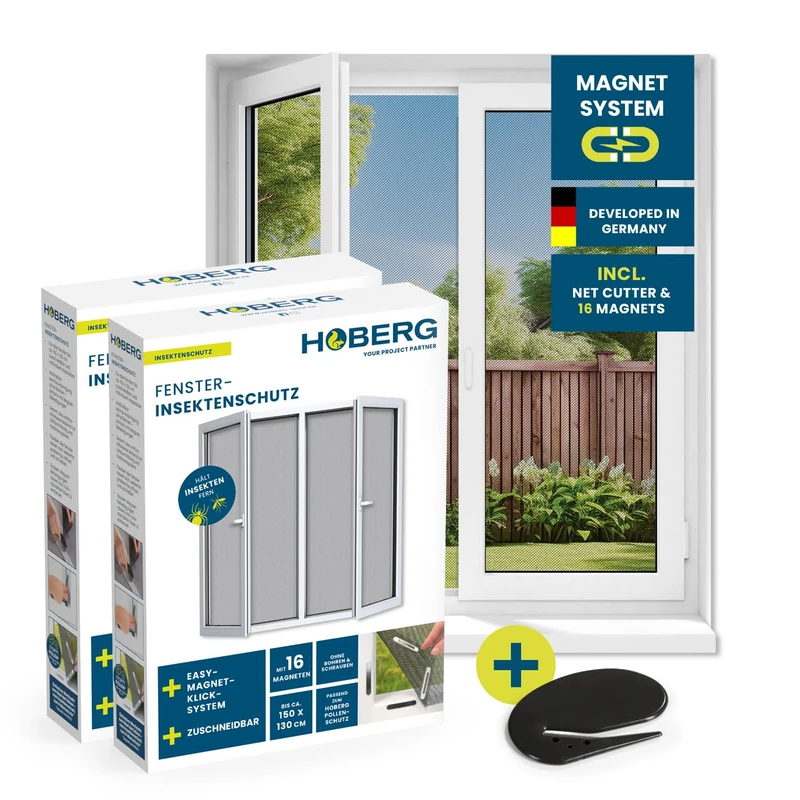 Hoberg Magnetic Window Fly Screen - Cut to Size (2 Pieces)