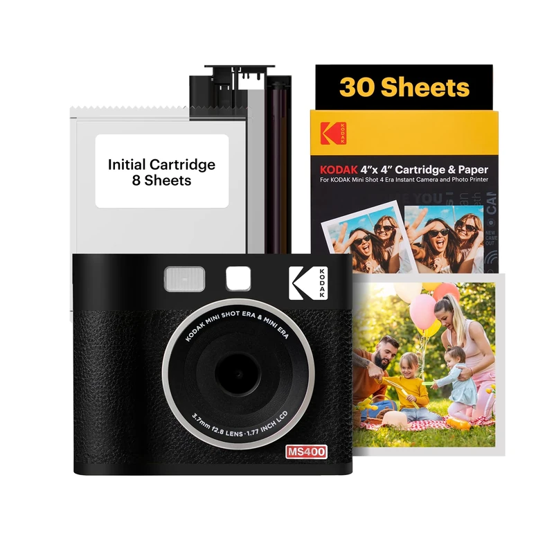KODAK Mini Shot 4 ERA 2-in-1 Camera & Printer - 4x4 Prints, 70 Sheets