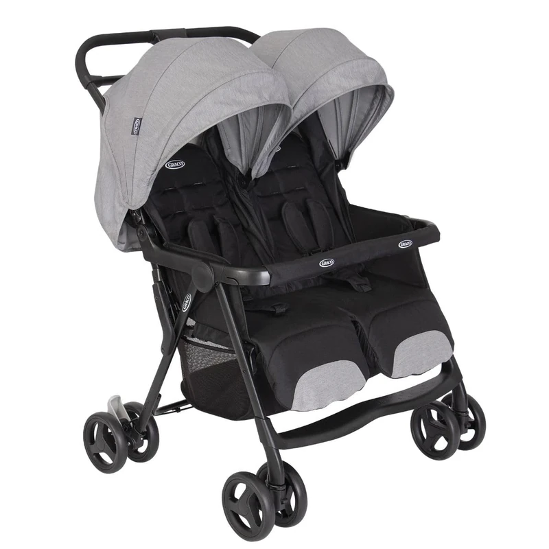 Graco DuoRider Lightweight Double Pushchair, Suitable from Birth to Approx. 3 Years, Steeple Gray Fashion