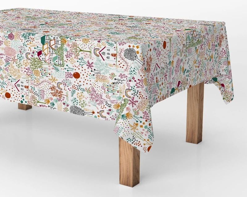 Exma Stain-Resistant Resin-Coated Fabric Tablecloth by the Metre – Children's Drawings Nordic ikeacolors 45032-1