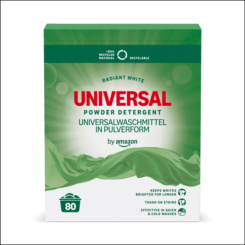 by Amazon Universal Powder Detergent, 4.8kg, 80 washes