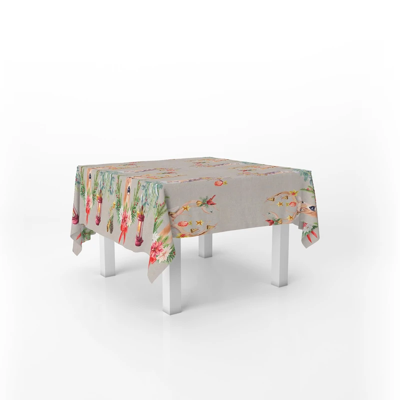 Italian Bed Linen Tablecloth Digital Print Stain Resistant 150 x 240 cm Magic Christmas - Image 1