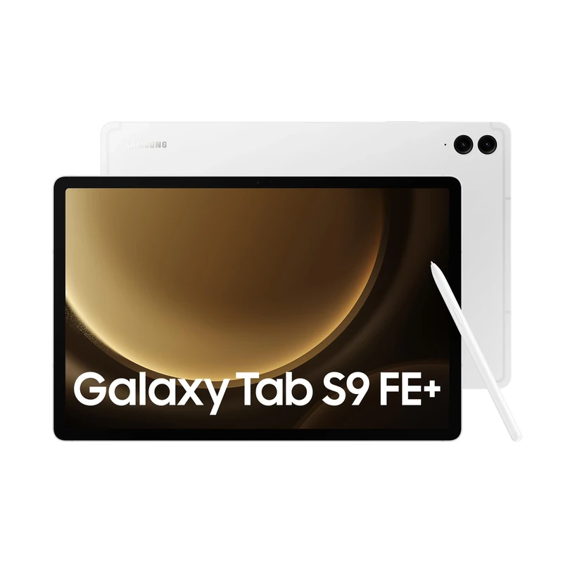 Samsung Galaxy Tab S9 FE+ Tablet with S Pen, 256GB, Long-lasting Battery, Silver, 3 Year Manufacturer Extended Warranty (UK Version)