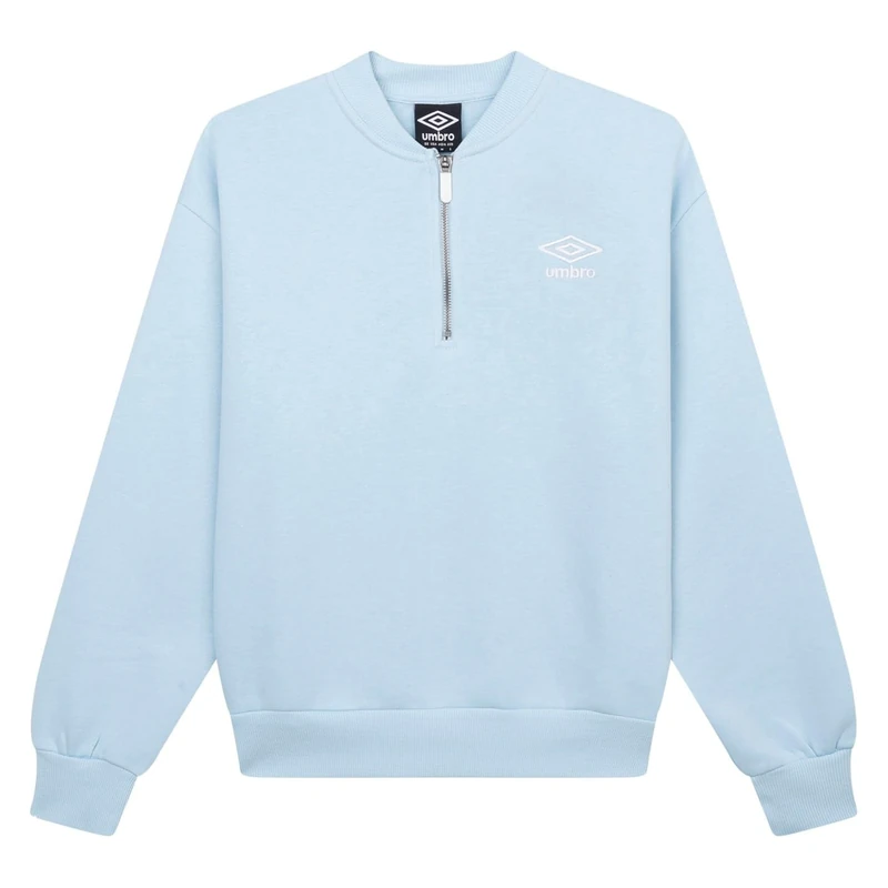 Umbro Womens Quarter Zip Sweatshirt Top Angel Falls/White L - Image 1
