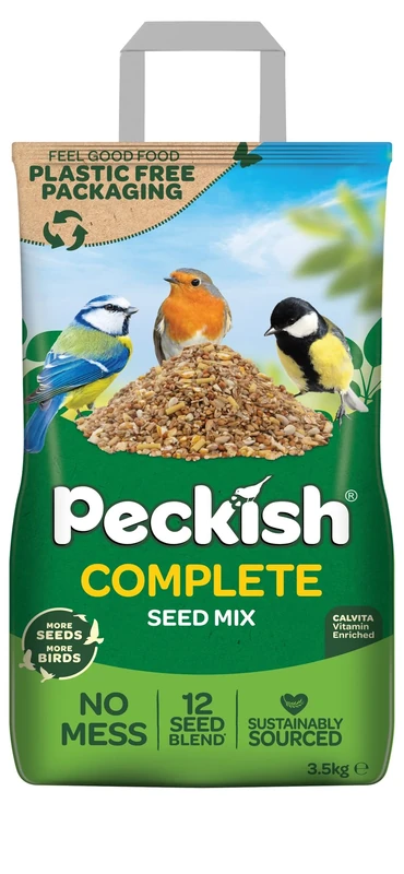 3.5kg Husk-Free, 100% Edible Complete Bird Seed Mix - Packed with 12 Nutritious Seeds to Attract a Variety of Birds