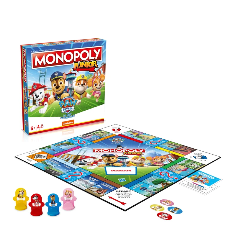 Winning Moves - Monopoly Junior La Paw Patrol - Board Game from 5 Years - Board Game - French Version