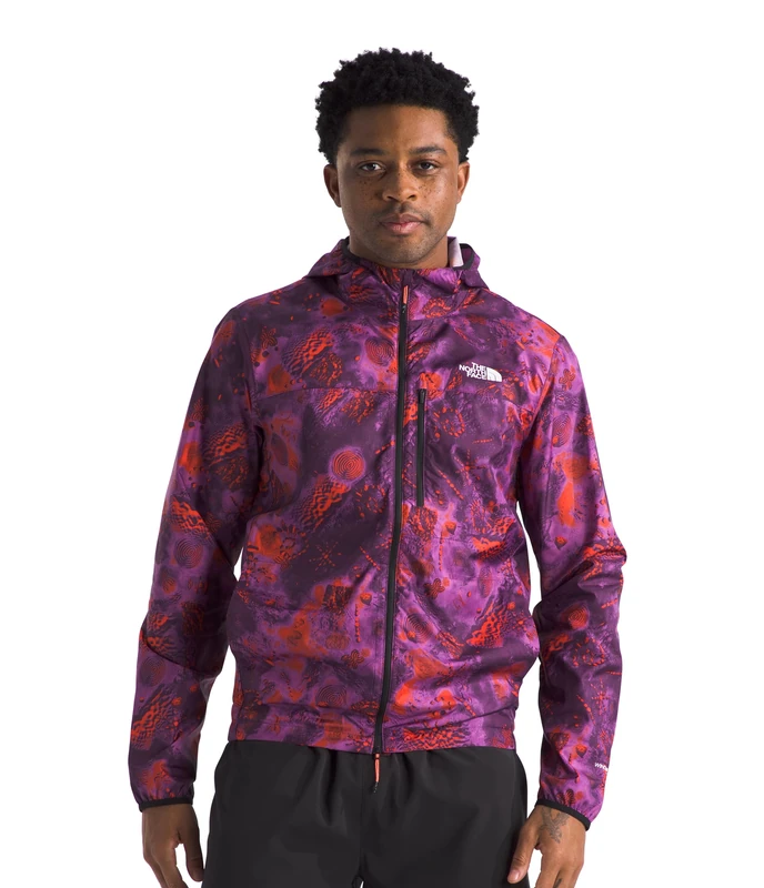 THE NORTH FACE Higher Run Jacket Vivid Flame Trailglyph Print L
