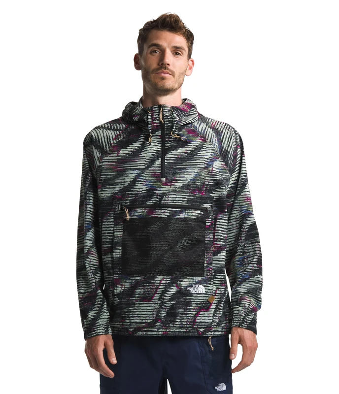 The North Face Class V Pathfinder Hooded Sweatshirt Tnf Black Beta Flash Print L