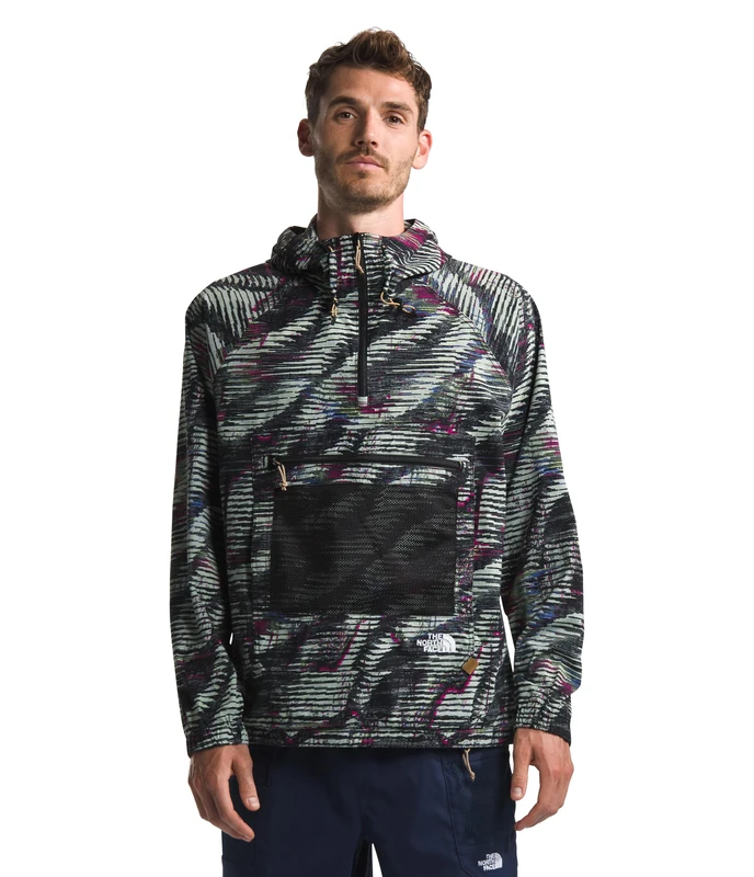 The North Face Class V Pathfinder Hooded Sweatshirt Tnf Black Beta Flash Print M