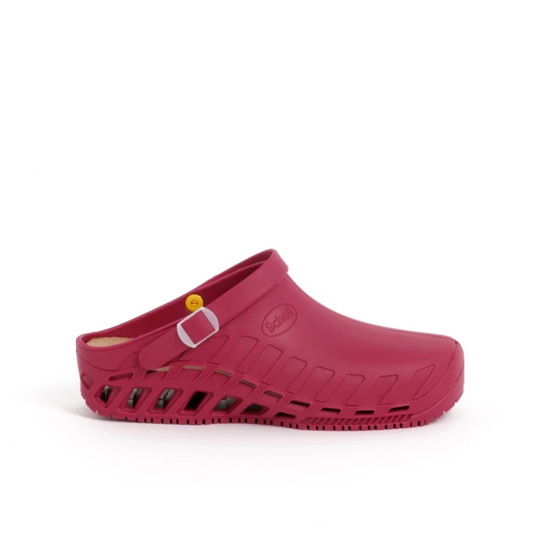 Scholl Clog Evo Professional Sanitary Clogs for Men or Women, Ultra Light, Comfortable and Breathable, with Non-Slip Sole, Removable Memory Insole and Rotating Strap, Wine, 6 UK