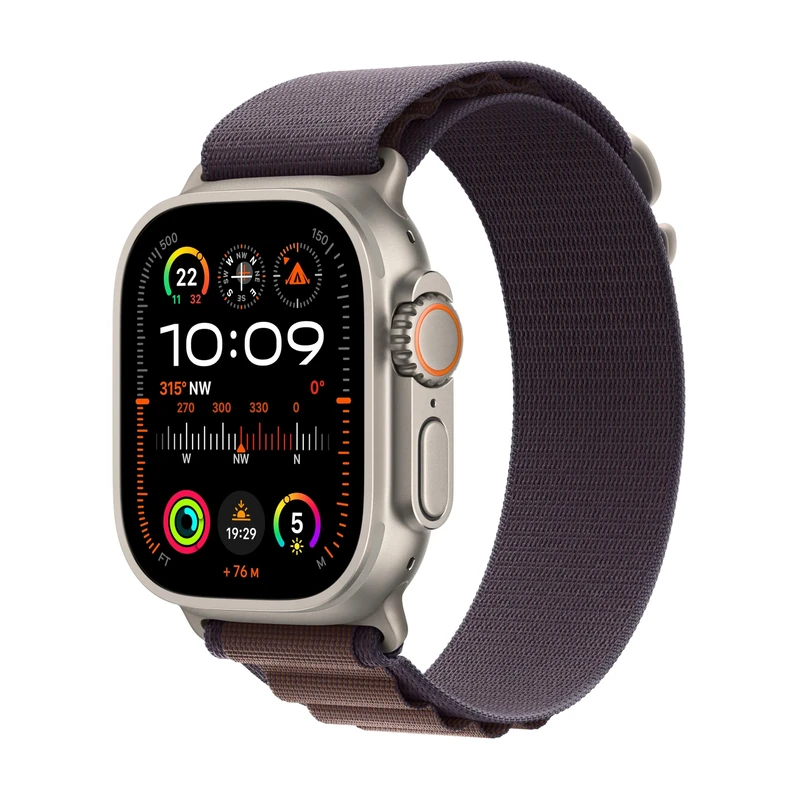Apple Watch Ultra 2 [GPS + Cellular 49mm] Smartwatch with Rugged Titanium Case & Indigo Alpine Loop Small. Fitness Tracker, Precision GPS, Action Button, Extra-Long Battery Life, Carbon Neutral