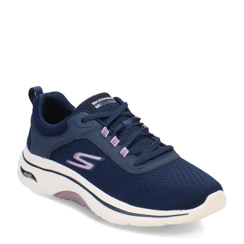 Skechers Women's Go Walk Arch Fit 2.0 Balin Sneaker, Navy/Lavender, 8