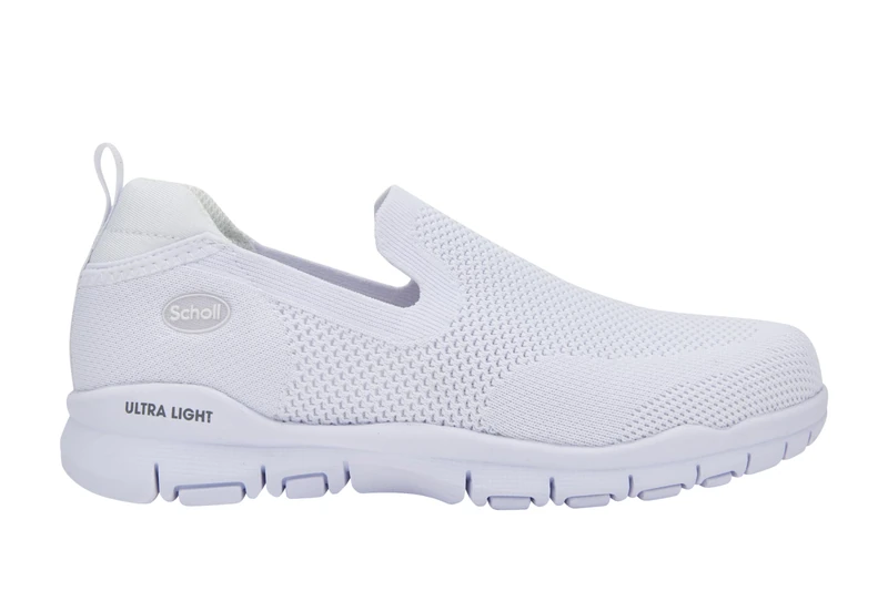 Scholl Men's Jump Slip On Health Care Professional Shoe, White, 8 UK