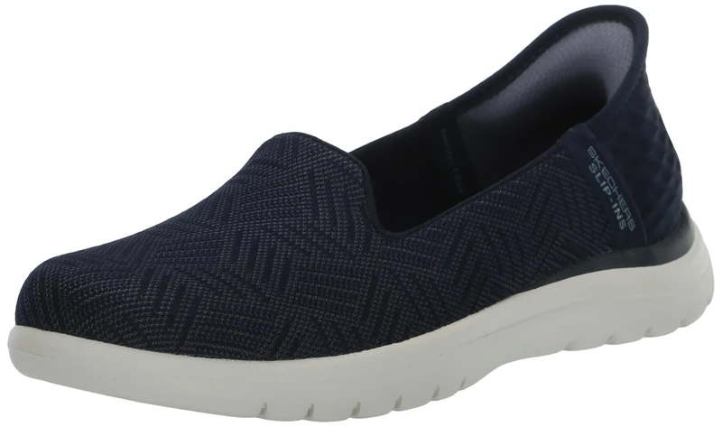 Skechers Women's Slip-On Loafer - Navy/White, 2 UK, Slip-Ins