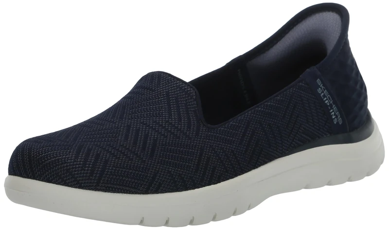 Skechers Women's On-The-go Flex-Clover Hands Free Slip-ins Loafer, Navy and White, 6 UK