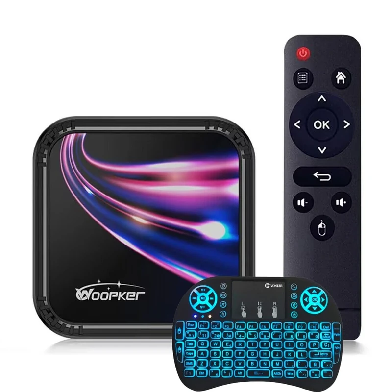 CHROX Android TV Box 13.0 - Smart TV Box 4GB 32GB Dual Band Wifi, RK3528 CPU Support 8K HDR Smart Streaming Player with Keyboard, BT 4.1, H.265 Set Top Box,4GB+64GB