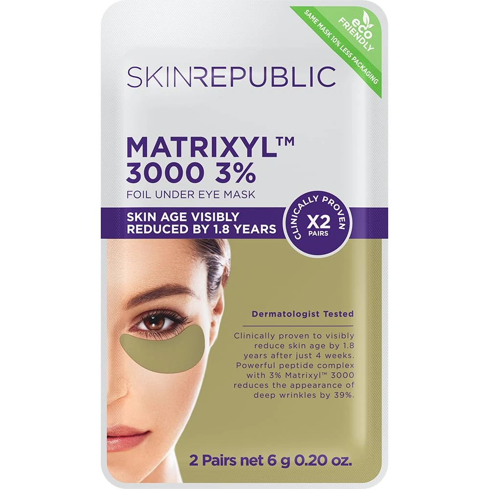 Skin Republic Matrixyl 3000 3% Under Eye Mask Patch | Reduces Deep Wrinkles & Improves Skin Texture | Boosts Elasticity and Firmness (Pack of 2 Pairs)