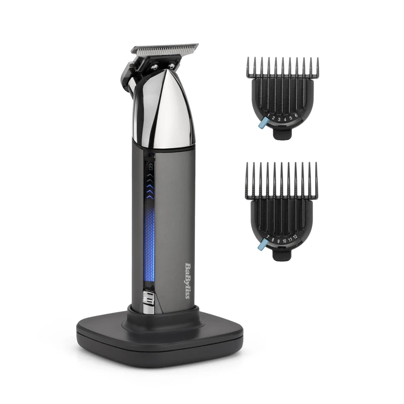 BaByliss Super-X Metal Beard & Stubble Trimmer - Professional Grooming Tool with Japanese Steel Skeleton T-Blade, Digital Display, Lithium-Ion Power, 5-Hour Cordless Runtime, Waterproof Design, T996U