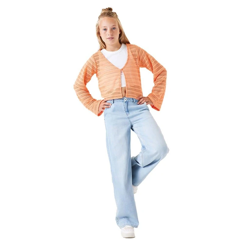 Garcia Kids Girls' Knit Cardigan Sweater, Citrus Orange, 14 Years