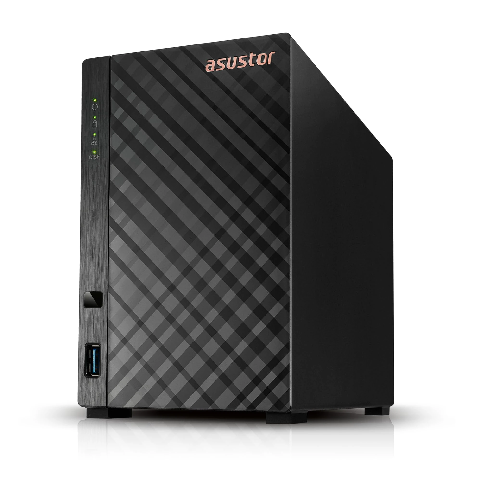 Asustor Drivestor 2 Lite AS1102TL, 2 Bay NAS Enclosure Network Storage, 1.7GHz Quad Core, 1GbE Port, 1GB RAM DDR4, Network Attached Storage for Cloud Storage (Diskless)