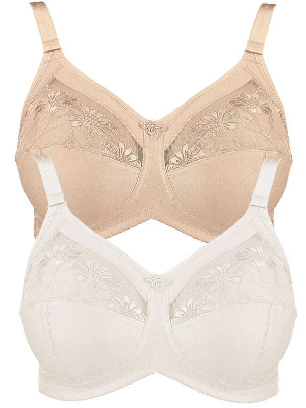 Anita Women's Pack of 2 Non-Wired Comfort Bra Safina 5449 Crystal - Sand 34B