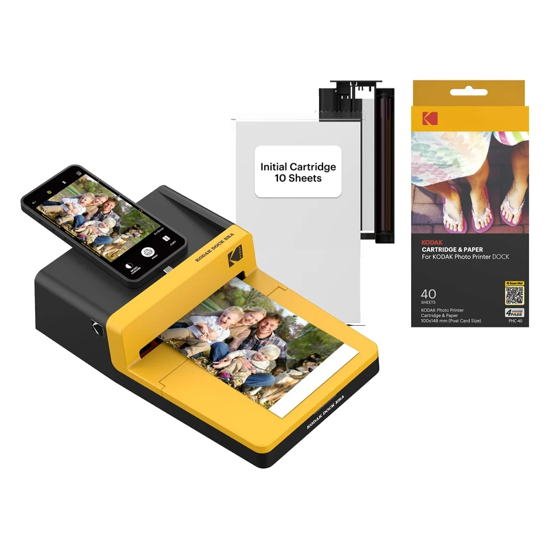 KODAK Dock ERA Instant Photo Printer Bundle (4x6 inches) Initial 10 Sheets + 40 Sheet Pack