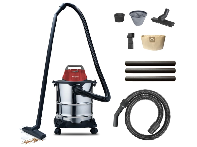 BEPER P202ASP300 Wet-Dry vacuum cleaner 1000W, Blower function, 20L tank, 4 wheels, 5 meter cable, Steel