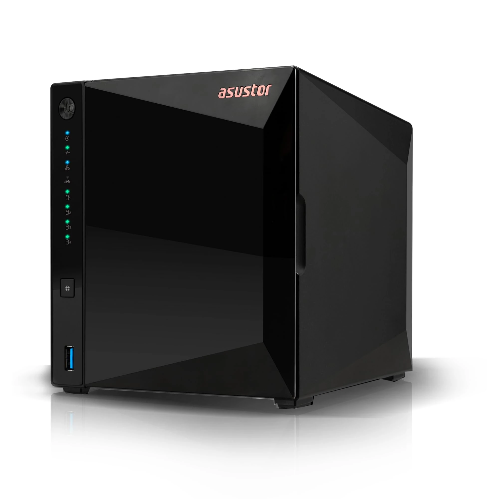 Asustor Drivestor 4 Pro Gen2 AS3304T v2, 4 Bay NAS Enclosure Network Storage, 1.7GHz Quad-Core, 2.5GbE Port, 2GB RAM DDR4, Network Attached Storage for Cloud Storage (Diskless)