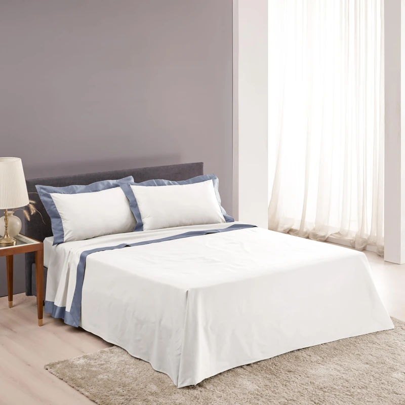 CREOLE Cream Satin Cotton Double Duvet Cover Set