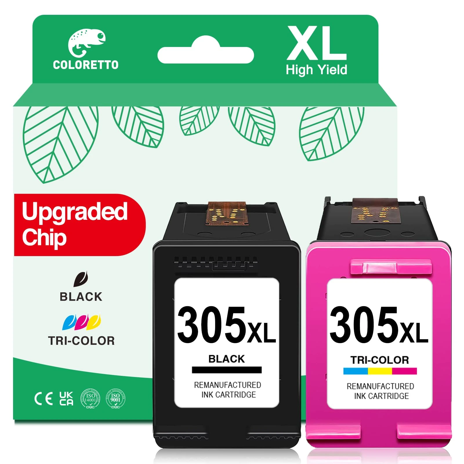 COLORETTO 305 Ink Cartridges Black and Colour Compatible with HP 305 XL Ink for DeskJet 2810e 2820e 4220e 4222e 2800e 2710e 2720e Envy 6000e 6020e 6022e 6032e 305 Printer Ink Replacement