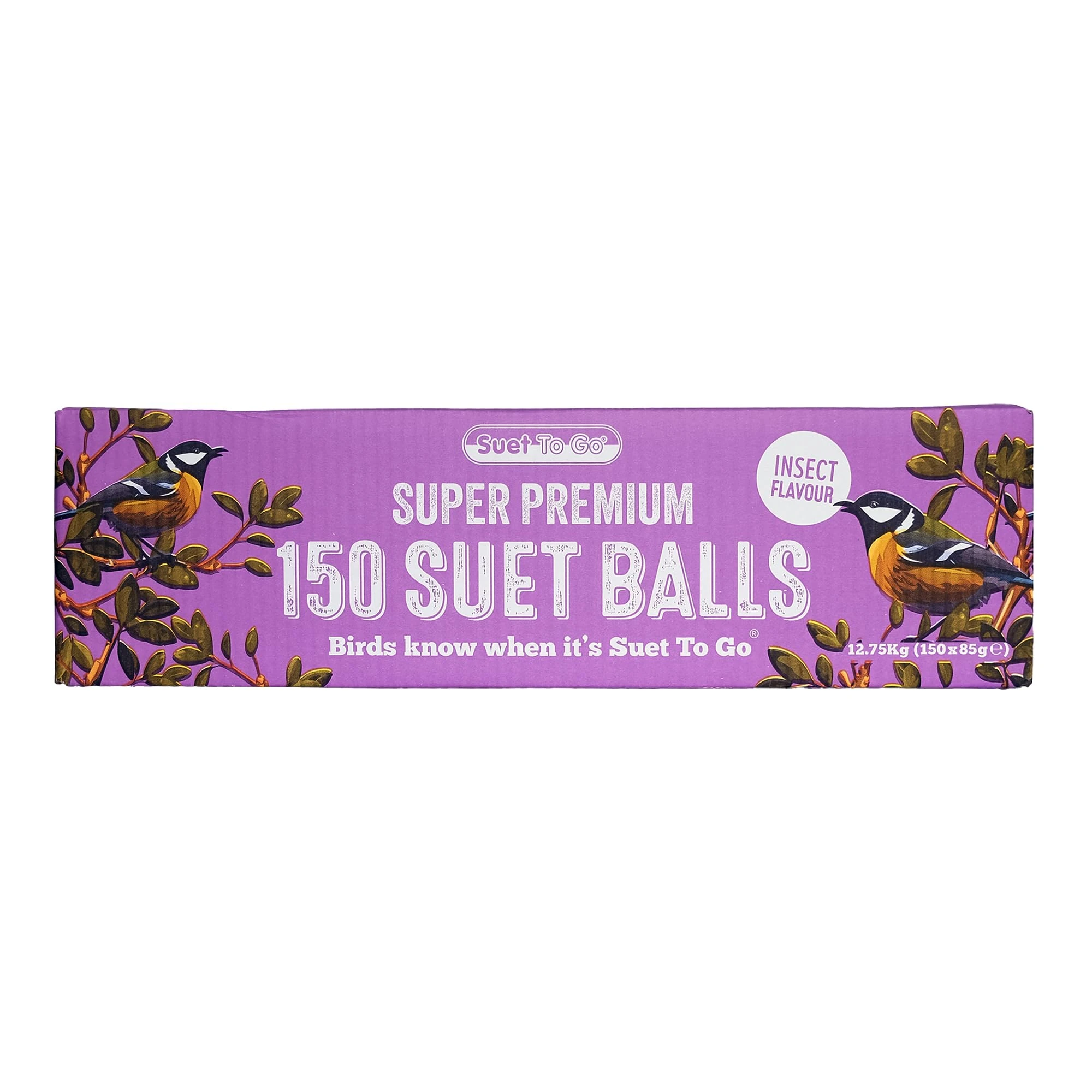 Suet To Go Insect Suet Balls 150x85g - 150 Pack (85g per Suet Ball) - Bulk Premium Wild Bird Food