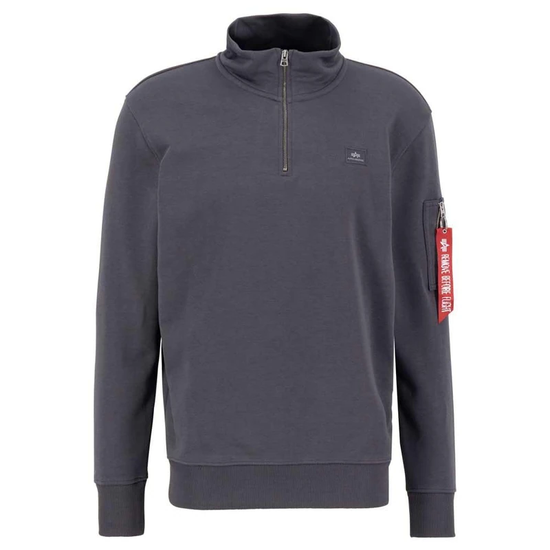 Alpha Industries Men's X-Fit Half Zip Sweatshirt, Vintage Grey, L