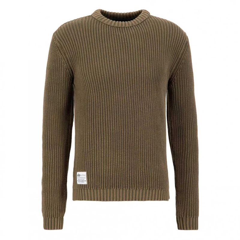 Alpha Industries Acid Pullover Sweater for Men Dark Olive