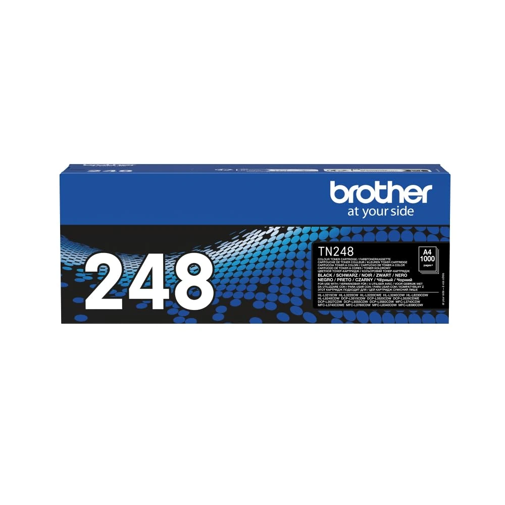 Brother TN-248BK Toner Cartridge, Black, Single Pack, Standard Yield, Includes 1 x Toner Cartridge, Genuine Supplies