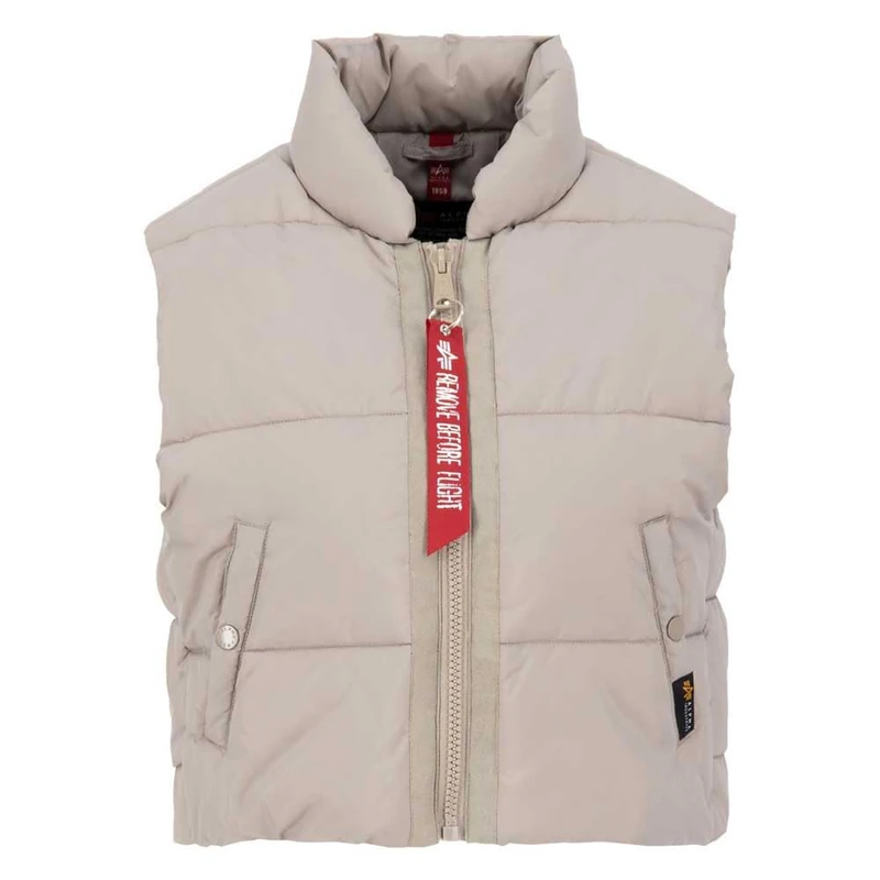 Alpha Industries Puffer Vest Cropped for Ladies Vintage Sand
