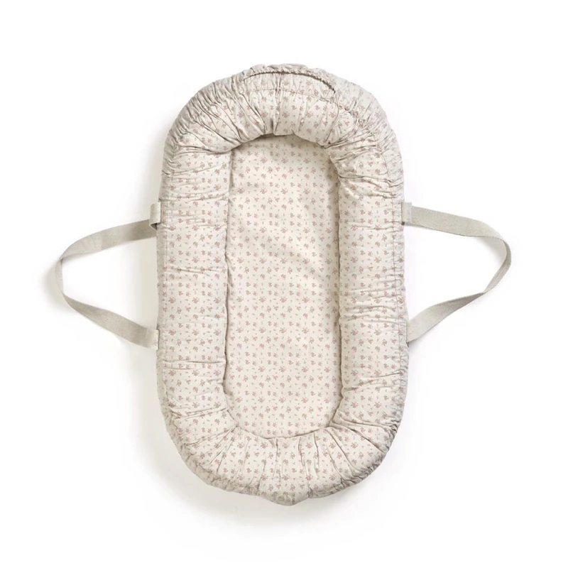 Elodie Details Baby Nest Pod Portable Baby Lounger for Safe Napping or Travelling, Washable 100% Cotton Baby Essentials for Newborn – Autumn Rose