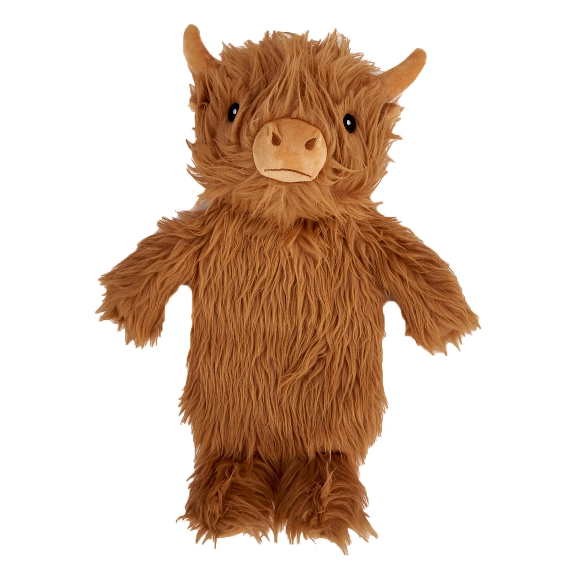 K Collection 3D Novelty Hot Water Bottle with Removable Cover - Highland Cow Design - Soft Plush Cover - Premium Natural Rubber