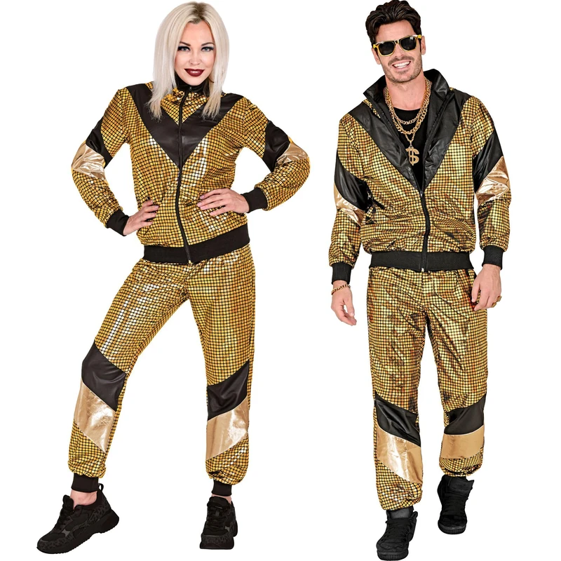 WIDMANN 21960 Costume Tuta Anna 80 Disco Oro XXL RIFLETTE #2196