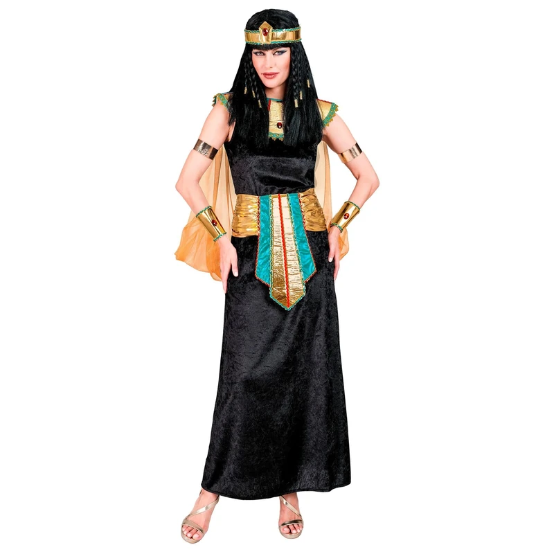 W WIDMANN MILANO Party Fashion - Egyptian Queen Costume for Women, Ancient Eras, History, Carnival, Theme Parties, Size XS, Black
