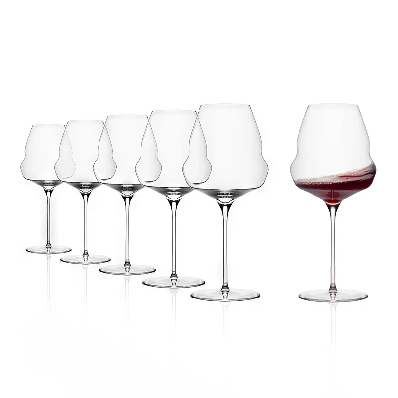 Stölzle Lausitz Burgundy Glasses Cocoon/Red Wine Glass Set of 6 Red Wine Glasses Large Extravagant Wine Glasses