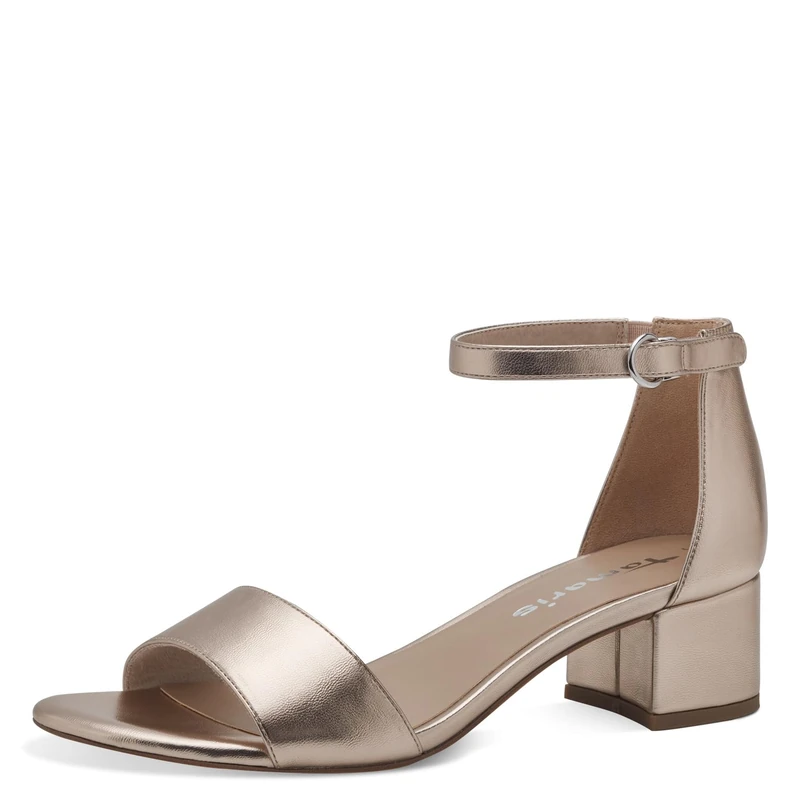 Tamaris Women’s sandal with block heel metallic 3.5 UK - Image 1
