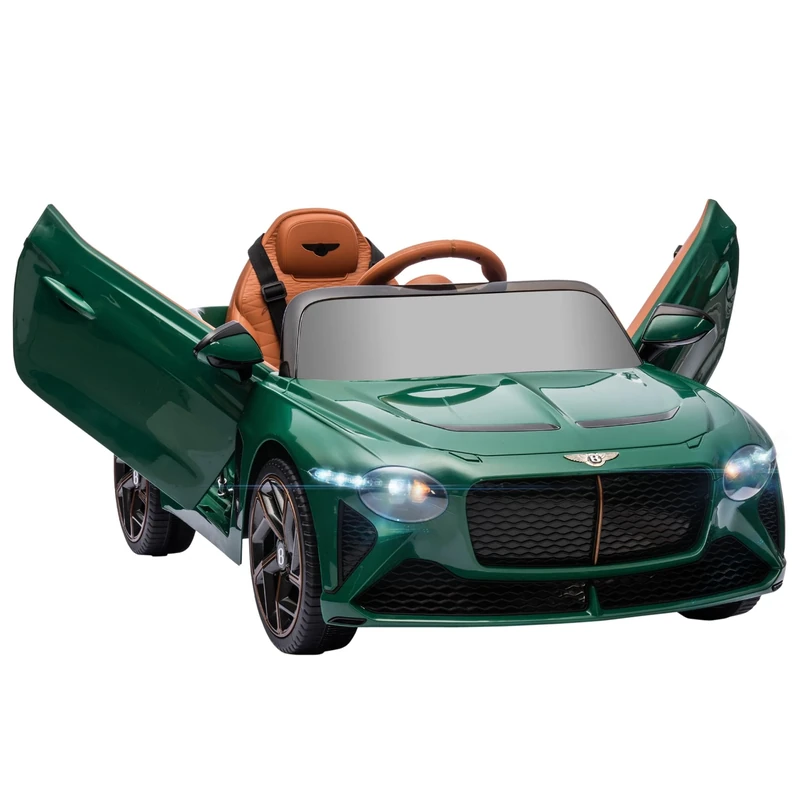 HOMCOM Bentley Bacalar Licensed, 12V Kids' Electric Ride-On with Remote Control, Battery Powered Electric Car for Kids with Suspension Wheels, Horn, Lights, for Ages 3-5 Years - Green