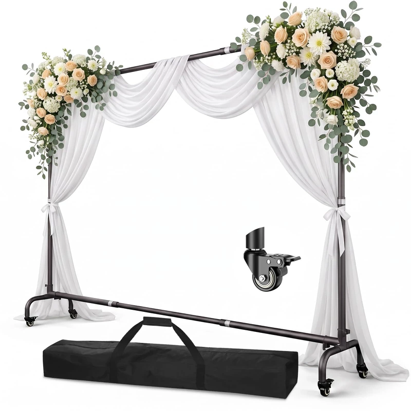 EMART 10x7.5ft Backdrop Stand,Heavy Duty Banner Stand with Wheels
