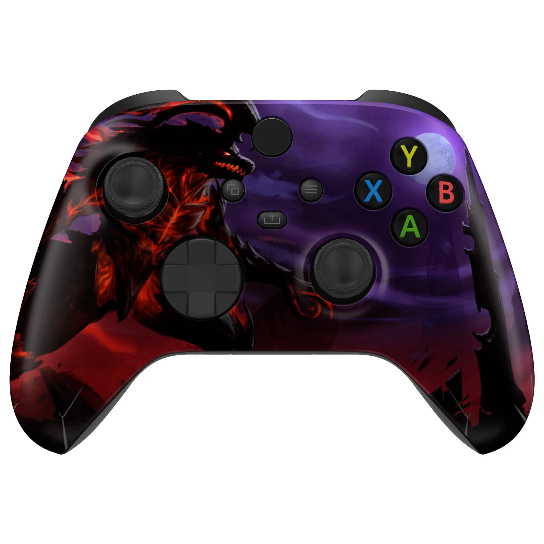 eXtremeRate Replacement Shell for Xbox Series X & S Controller - Unleash Your Style - Dragon King Custom Acessories Skin Front Housing Cover for Xbox Core Controller Wireless [Control NOT Included]