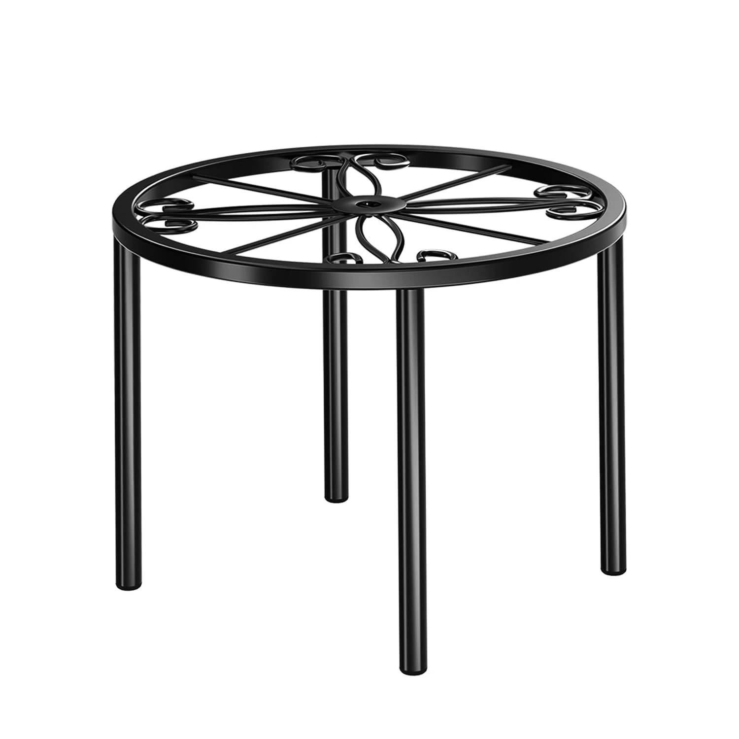 niffgaff Plant Stand 7.8IN Outdoor Pot Stand Metal Garden Plant Riser Black Plants Holder