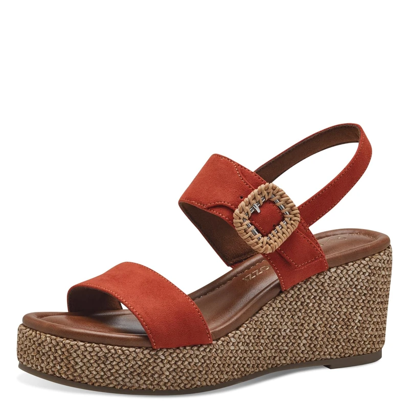 MARCO TOZZI Women's 2-28039-42 Wedge Sandal, TERRACOTTA COM, 5.5